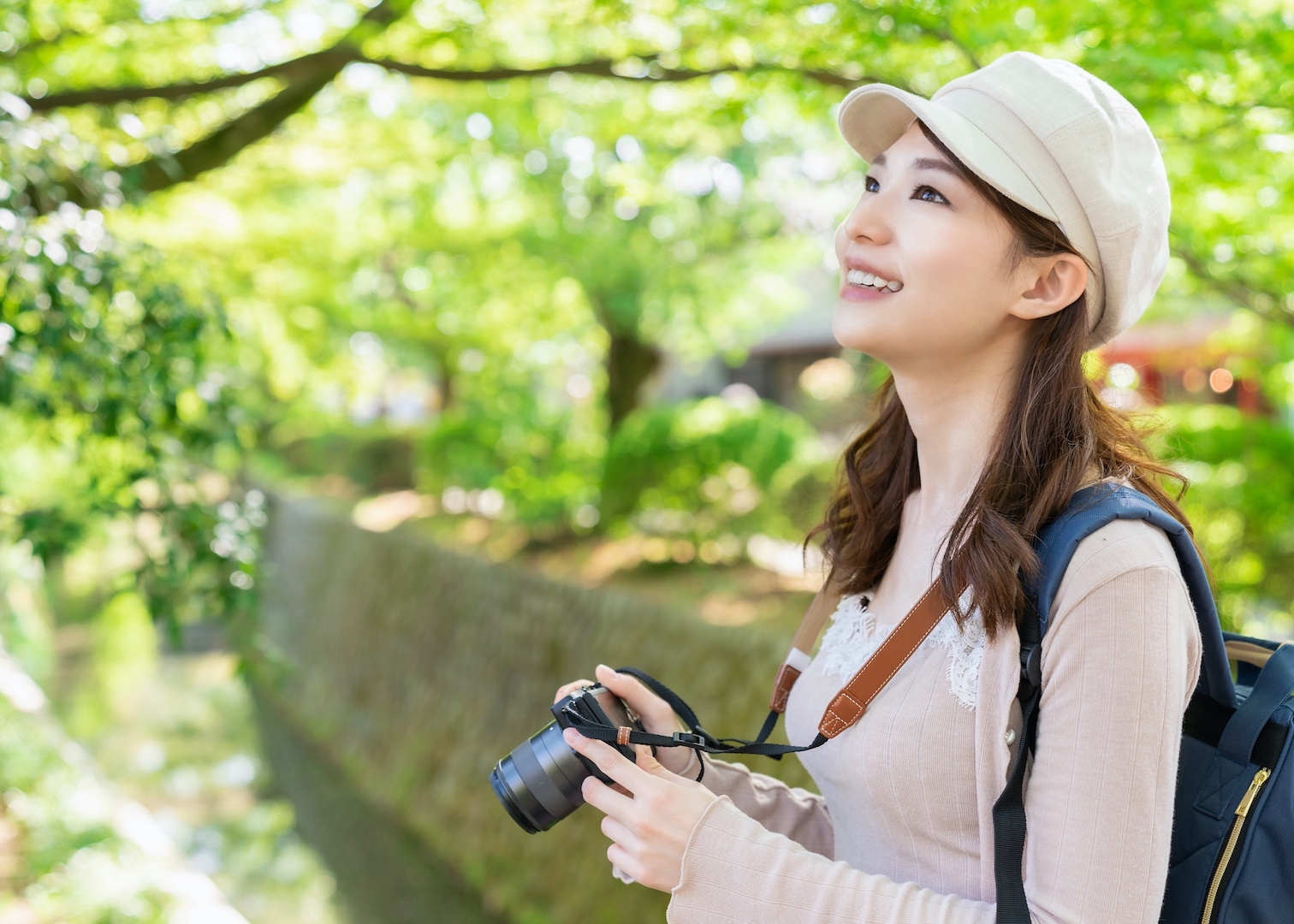 Adobe Stock #294785524 Asian female sightseeing taking photos, Kyoto, Japan