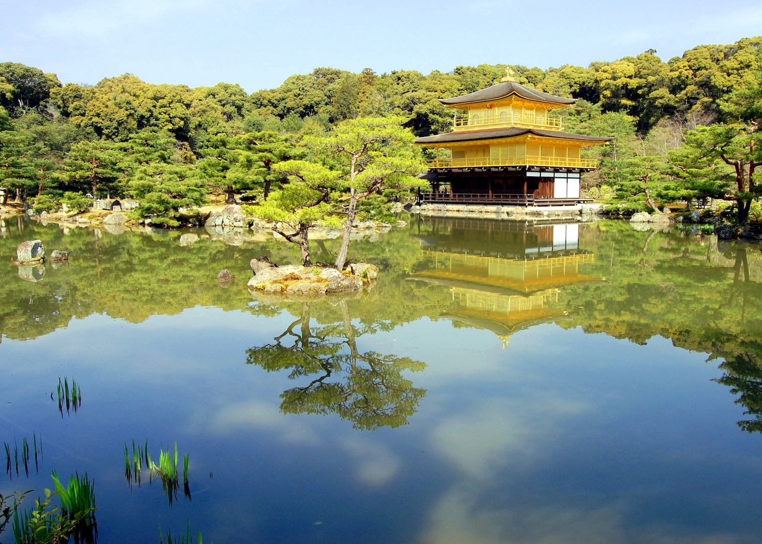 Adobe Stock #60997442 Kinkaku-Ji temple golden pavilion, Kyoto, Japan reflection water zen temple